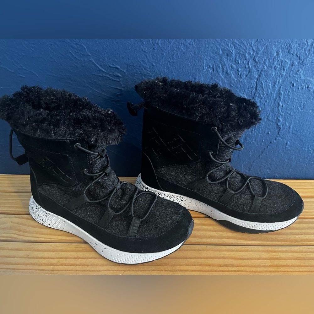 Sperry 7 Seas Submariner Women’s Size 7 Faux Fur‎ Black Boots Like New